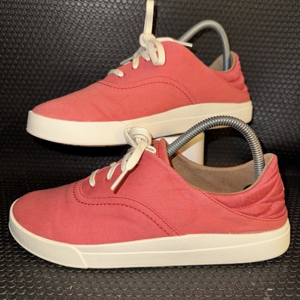 OluKai Kohu Coral Pink Canvas Comfort Casual Beach Sneakers Women’s Size 8.5